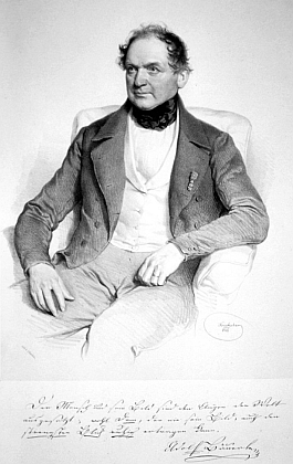 Adolf Bäuerle na litografii Josepha Kriehubera z roku 1846