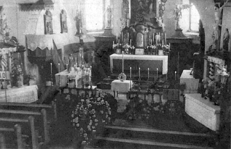 Interiér někdejšího kostela sv. Anny v Jedlině