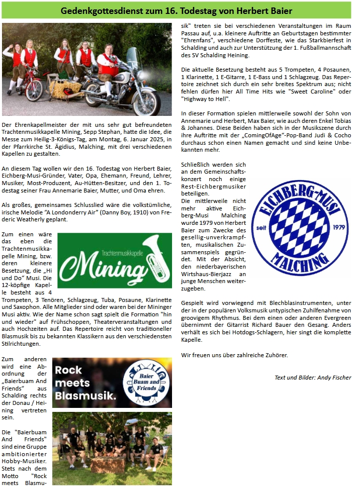 Článek v obecním zpravodaji k 16. výročí jeho úmrtí (a 1. jeho manželky)