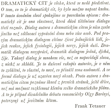 Úvod Franka Tetauera ke knižnímu vydání komedie Veliká hvězda v roce 1943, kdy byla jejím českým divadelním debutem