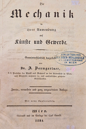 Stockholmské (1832) a vídeňské (1834) vydání jeho "Mechaniky"
