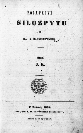 Úvod do fyziky, vydaný v Praze roku 1851