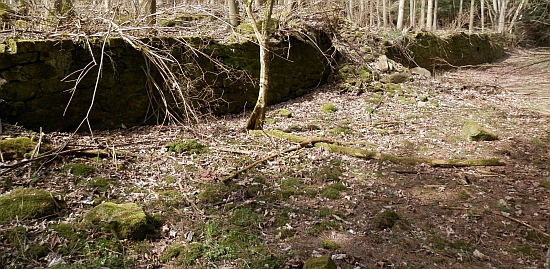 Zbytky zdí Marien-Hof (viz pohlednice výše)