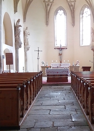 Dnešní záběr z interiéru kostela (2023)