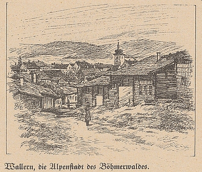 Čtyři z jeho kreseb v časopise "Mein Böhmerwald"