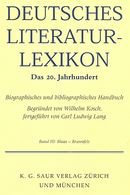 Z hesla jí věnovaného v renomovaném slovníku německé literatury 20. století (svazek Blaas - Braunfels) vyplývá jak její národně socialistické angažmá, tak ocenění literárními cenami Georga Trakla a Adalberta Stiftera v letech pozdějších