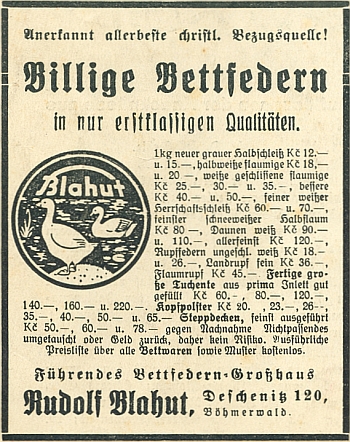 Inzerce meziválečná (1935) označuje firmu za "uznaně nejlepší křesťanskou ze všech"