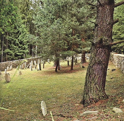 Židovský hřbitov v Hošticích, odkud pocházel otec