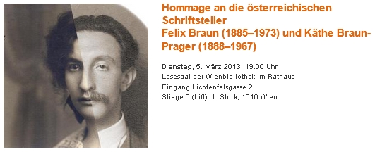 Pozvánka na literární večer o něm a jeho sestře Käthe, rakouské spisovatelce a malířce