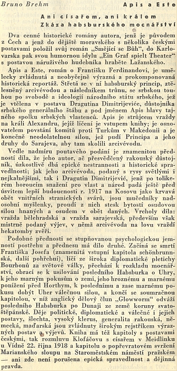 Vysoce kladný ohlas jeho historické prózy podává na stránkách sborníku Co číst z literatur germánských (1935) Pavel Eisner