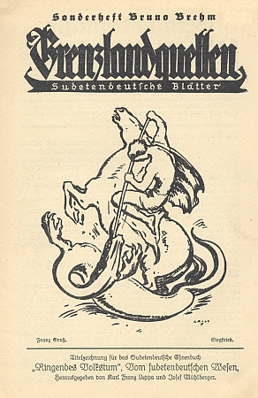 Obálka (1930) jemu věnovaného zvláštního čísla čtvrtletníku "Grenzlandqueller"