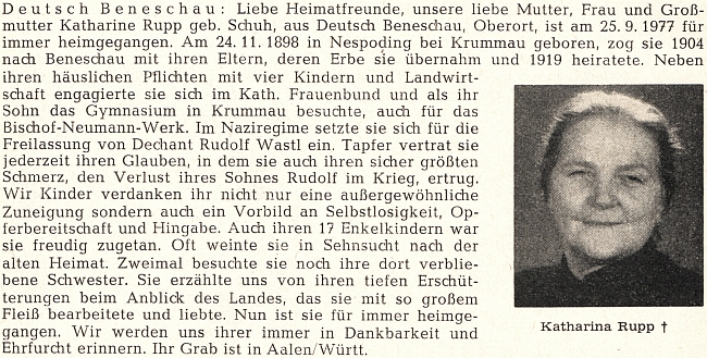 Zpráva o úmrtí matčině...