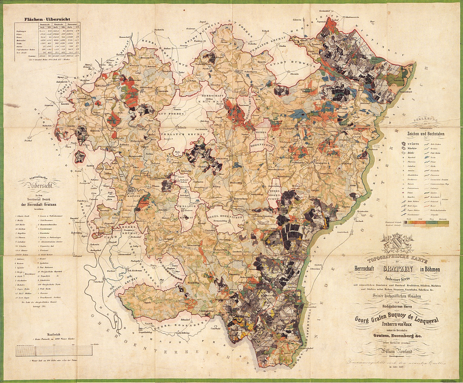 Mapa novohradského panství z roku 1847 (klikněte na obrázek pro zvětšení)