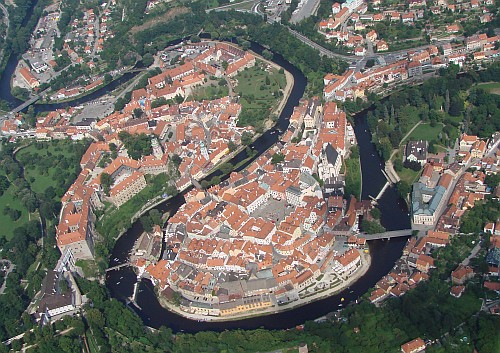 Jeho Krumlov dnes "z ptačího pohledu"