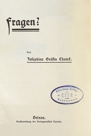 Obálka její knihy (1912?)