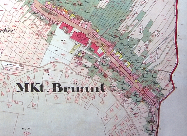 Už mapa stabilního katastru z roku 1826 ukazuje značnou "zabydlenost" městečka, vytyčeného
v letech 1701-1703 a vzniklého jako samostatná obec v roce 1706