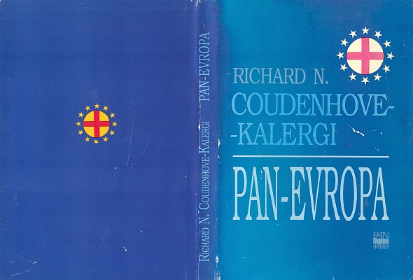 Obálka (1993) druhého českého překladu jeho knihy Pan-Evropa (vydalo pražské nakladatelství Panevropa vs překladu Rudolfa Kučery