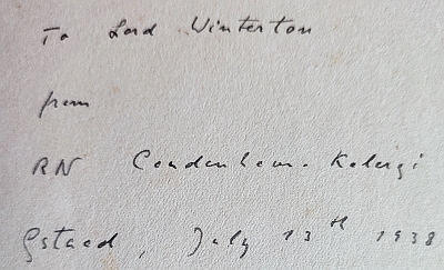 Titulní list a frontispis anglického překladu (Hutchinson & Co., Londýn, 1935) a věnování Richarda Coudenhove-Kalergi britskému politikovi lordu Wintertonovi