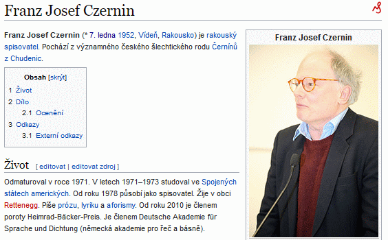 Jeho heslo na české Wikipedii (klikněte na náhled)