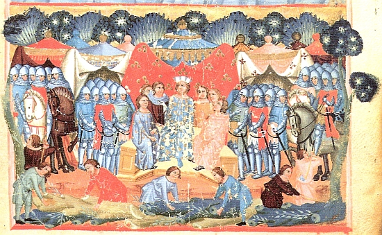 Jedna z ilustrací latinského překladu "Dalimila" znázorňuje knížete Břetislava I., před nímž v popředí kladou Chodové zábrany proti vojsku Jindřicha III.