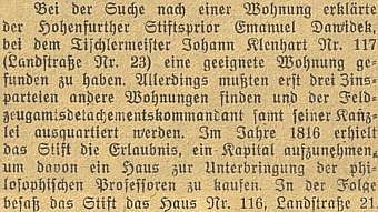 Tady je v článku Johanna Endta o "filosofickém učilišti" v Českých Budějovicích zmiňován pod řádovým jménem Emanuel Dawidek jako vyšebrodský převor, hledající ve městě byt, který nalezl v domě čp. 116 v Krajinské ulici (Landstraße), zakoupeném později klášterem pro jeho "profesory filosofie"