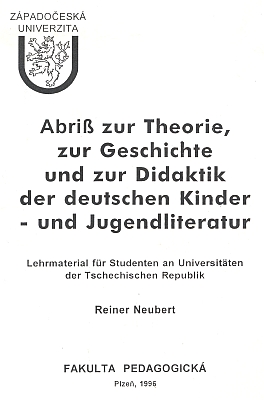 Pasáž o jejím románu "Als die Tiere starben" v učebním materiálu (1996) Západočeské univerzity k teorii, dějinám a didaktice německé literatury pro děti a mládež