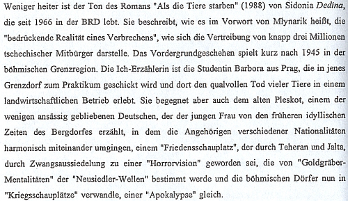 Pasáž o jejím románu "Als die Tiere starben" v učebním materiálu (1996) Západočeské univerzity k teorii, dějinám a didaktice německé literatury pro děti a mládež