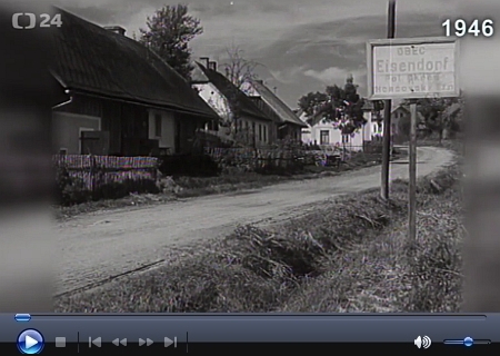 Filmová reportáž o Eisendorfu i s původní orientační tabulí byla natočena v roce 1946 po vyhnání Němců