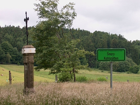 ... a zaniklé Šnory dnes v témže záběru