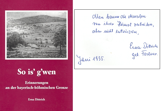 Obálka její vlastním nákladem vydané knihy s osobním věnováním autorčiným