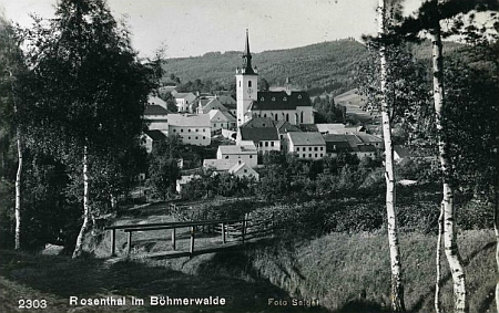 Rožmitál na Šumavě na pohlednici Franze Seidela