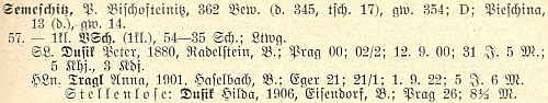 V seznamu učitelů německých škol z roku 1928 je uveden i s dcerou Hildou, tehdy neumístěnou