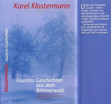 Obálka (2003) jím připraveného pasovského vydání Klostermanových povídek (nakladatelství Stuz)
