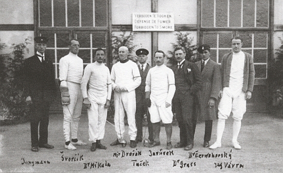 Čeští šermíři na olympiádě v Antverpách roku 1920