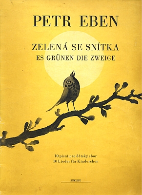 Obálka malíře Oty Janečka (1967) k hudebnině s Ebenovými písněmi pro dětský sbor, kterou vydalo Státní hudeby