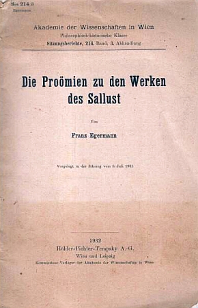 Obálka jeho ranné práce (Hölder-Pichler-Tempsky, Wien und Leipzig, 1932)