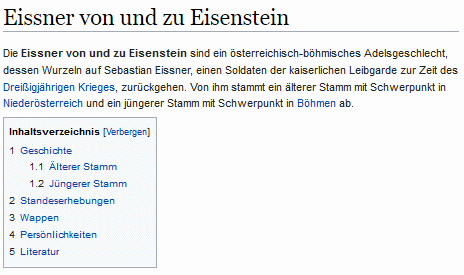 Heslo o rodu v německé Wikipedii (klikněte na náhled)