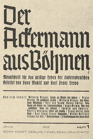 Hned v prvém čísle prvého ročníku časopisu, který vedli Hans Watzlik a Karl Franz Leppa, byla připomenuta recenzí jeho poezie včetně překladů básní Antonína Sovy