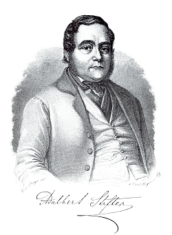 Stifter v době, kdy se zabýval projektem "rožmberské trilogie", jak ho zachytil portrét Carla von Binzer (1824-1902), syna Emilie von Binzer, zveřejněný v almanachu "Libussa" na rok 1853