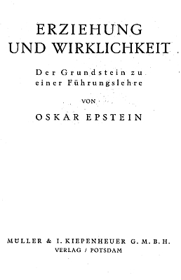 Obálka jeho práce (Müller & I. Kiepenheuer G.M.B.H. Verlag, 1932)