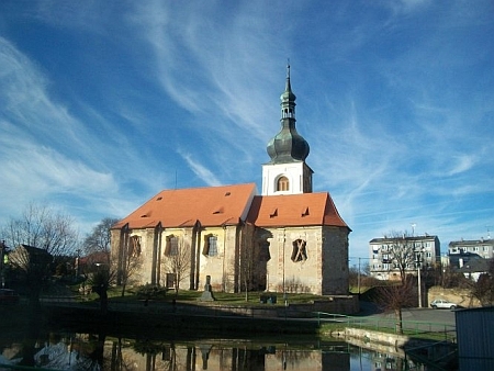 Kostel sv. Markéty v Erpužicích, kde byl pokřtěn