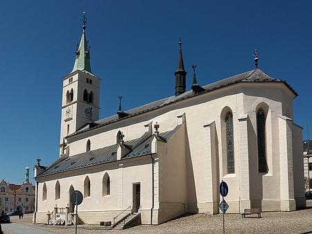 Tamní kostel sv. Markéty, kde byl pokřtěn