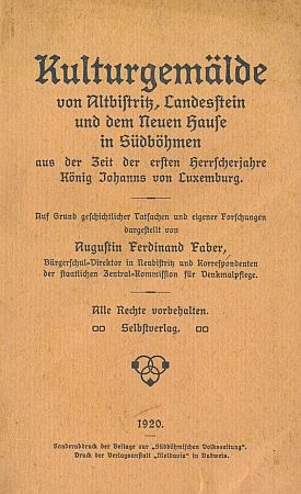 Obálky jeho knih vlastním nákladem vydaných knih (1919 a 1920)