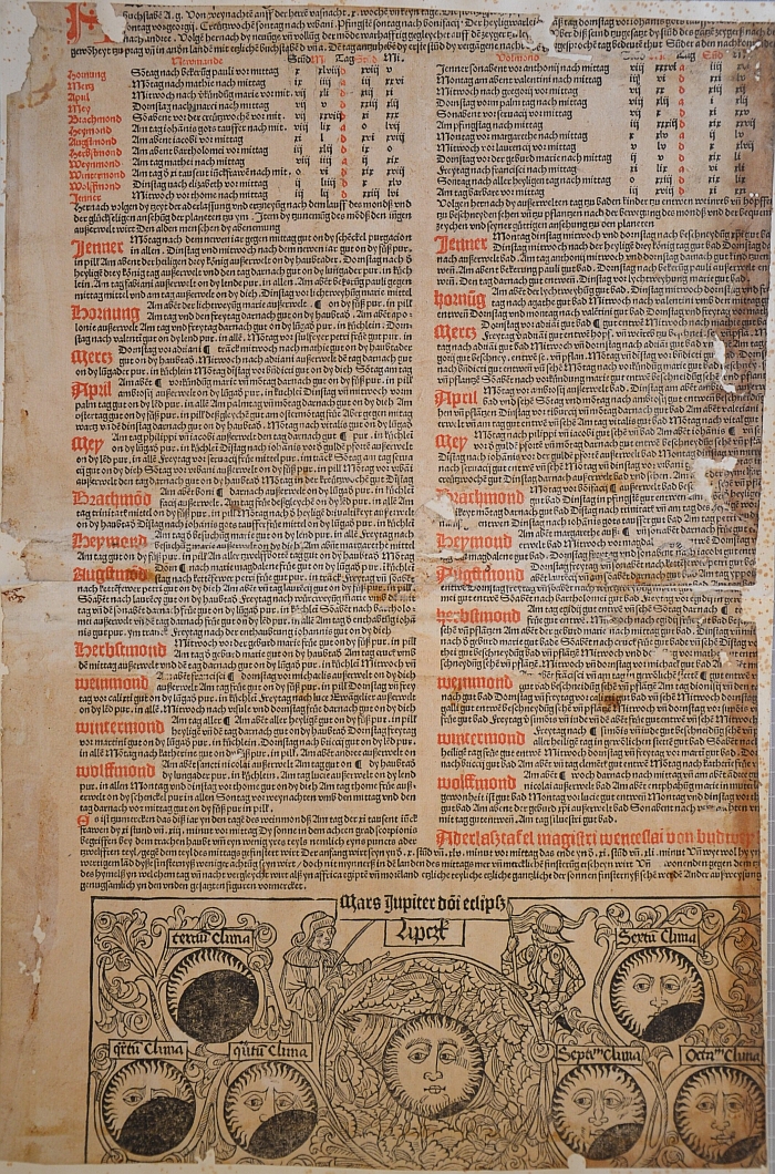 Jeho minuce z konce 15. století (Almanach Lipsiense ad annum 1492)