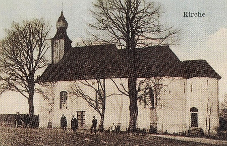 Kostel sv. Václava v Rozvadově na staré pohlednici