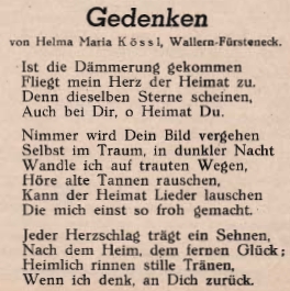 Její báseň, která vyšla v krajanském časopise v roce 1949