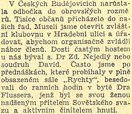 O odbočce "předválečného" Svazu přátel SSSR v Českých Budějovicích ve vzpomínce Františka Liebla, krajského tajemníka Svazu bojovníků za svobodu