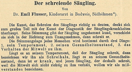 Obálka a úvodní odstavce jeho práce (1928) z fondu Národní lékařské knihovny v Praze