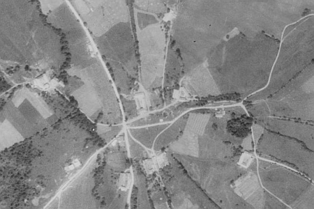 Leptač na leteckých snímcích z let 1952 a 2011