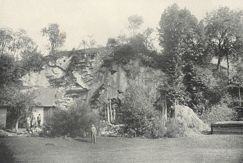 Tady je zachycen před archeologickým nalezištěm pod skalním převisem u Dobrkovic (Dobrkovická jeskyně) na snímku v knize (1936), jejíž obálka je vlevo